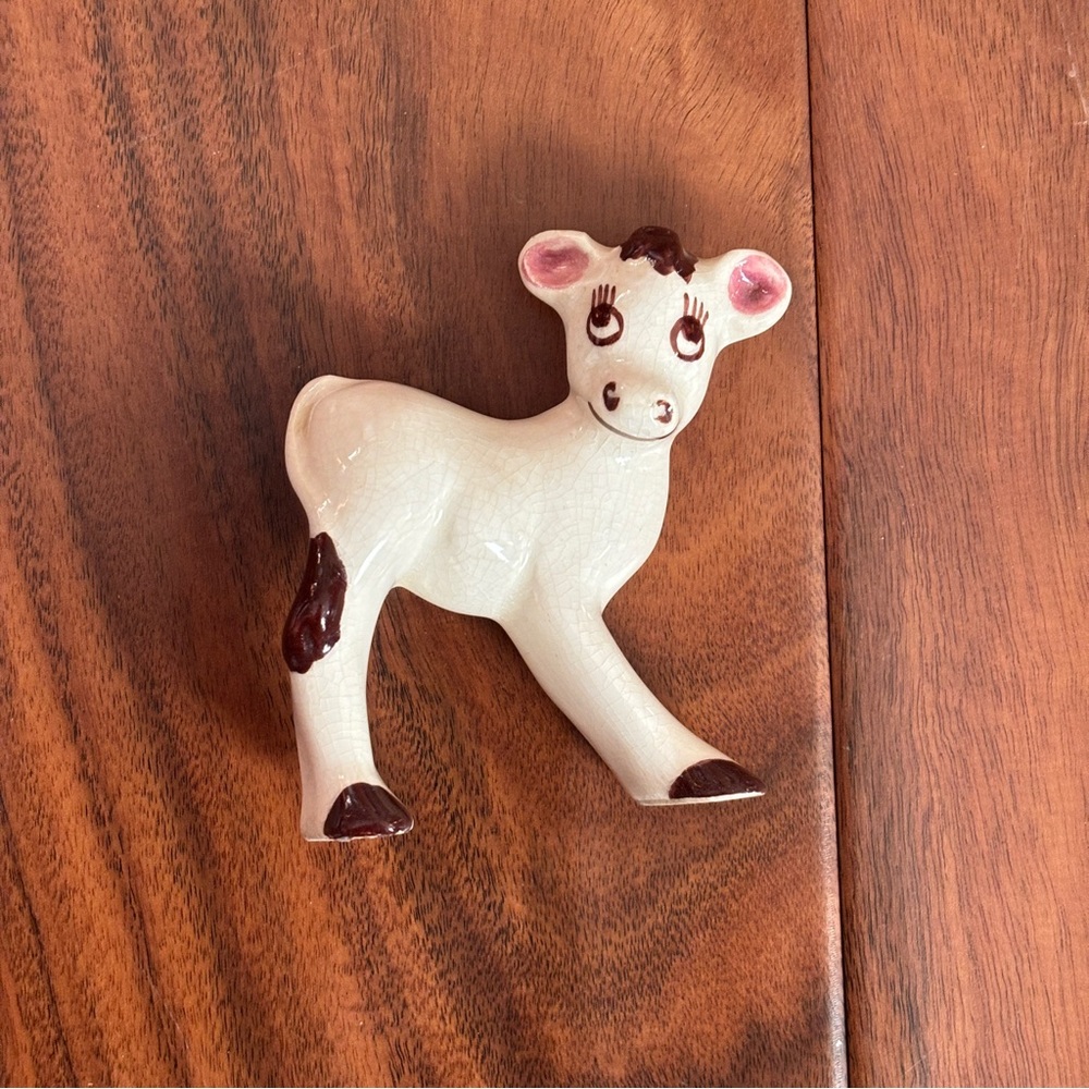 Vintage Rio Hondo Pottery hand decorated calf figurine